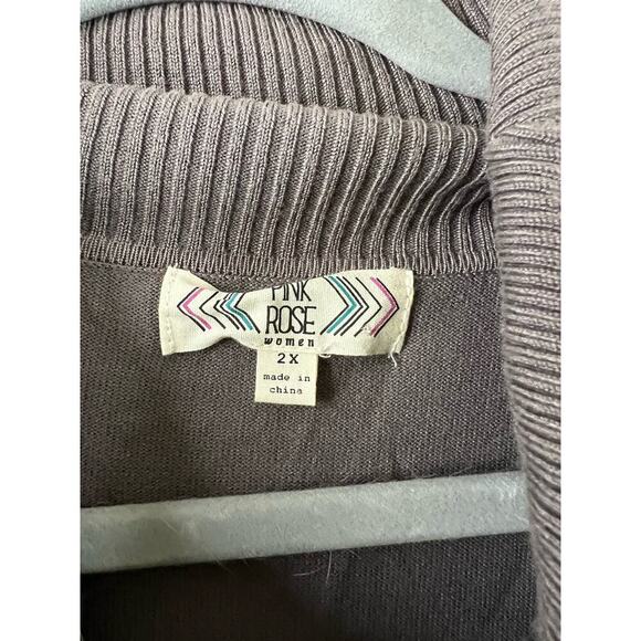 Pink Rose Womens Brown Turtleneck Dress Size 2x - Picture 2 of 4